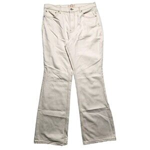 We The Free Womens 32 x 33 Bootcut Denim Jeans Off White Cream Raw Hem